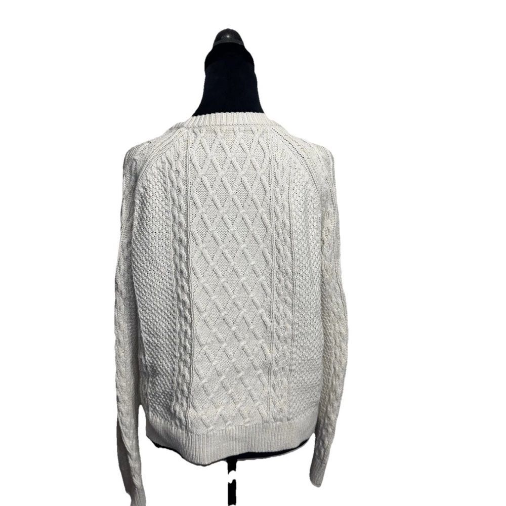 J Crew Cotton cable-knit crewneck sweater Women’s Size S Cotton Fisherman Core - Picture 4 of 6